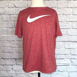 Nike Boys Heather Red Dri-Fit Athletic Tee Sz L EUC